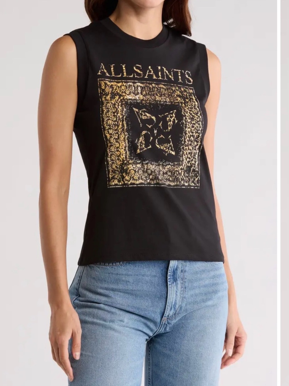 Women’s AllSaints Leana Imogen Logo Muscle Tank sz L